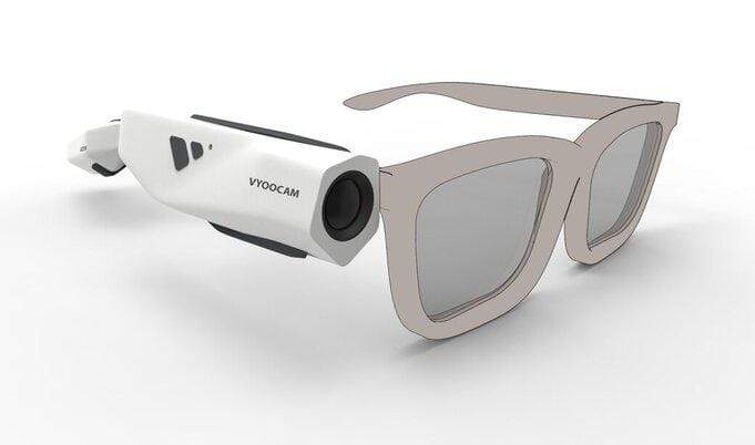 Vyoocam Camera Fitted on White Glasses